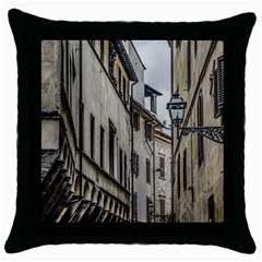 Houses At Historic Center Of Florence, Italy Throw Pillow Case (black) by dflcprintsclothing