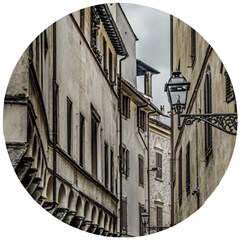 Houses At Historic Center Of Florence, Italy Wooden Puzzle Round by dflcprintsclothing