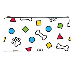 Dog Paw Seamless Pattern Footprint Bone Pencil Cases by Vaneshart