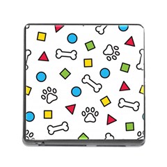 Dog Paw Seamless Pattern Footprint Bone Memory Card Reader (square 5 Slot) by Vaneshart