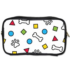 Dog Paw Seamless Pattern Footprint Bone Toiletries Bag (two Sides) by Vaneshart