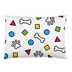 Dog Paw Seamless Pattern Footprint Bone Pillow Case (two Sides) by Vaneshart