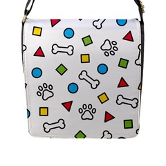 Dog Paw Seamless Pattern Footprint Bone Flap Closure Messenger Bag (l) by Vaneshart