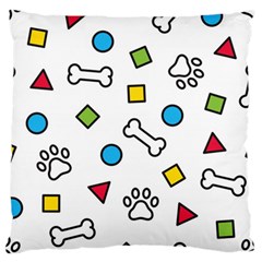 Dog Paw Seamless Pattern Footprint Bone Large Flano Cushion Case (two Sides) by Vaneshart