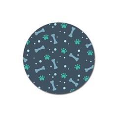 Bons Foot Prints Pattern Background Magnet 3  (round)