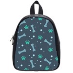 Bons Foot Prints Pattern Background School Bag (Small) Front