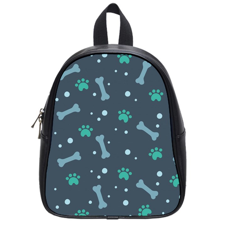 Bons Foot Prints Pattern Background School Bag (Small)