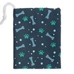 Bons Foot Prints Pattern Background Drawstring Pouch (4XL) Back