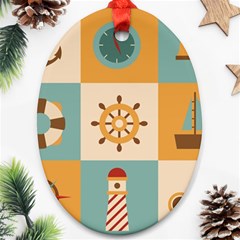 Nautical Elements Collection Ornament (oval) by Vaneshart