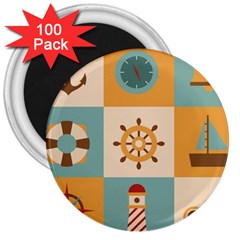 Nautical Elements Collection 3  Magnets (100 Pack) by Vaneshart