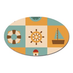 Nautical Elements Collection Oval Magnet by Vaneshart