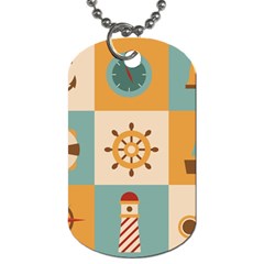 Nautical Elements Collection Dog Tag (two Sides) by Vaneshart