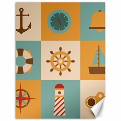 Nautical Elements Collection Canvas 12  X 16  by Vaneshart