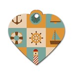 Nautical Elements Collection Dog Tag Heart (One Side) Front