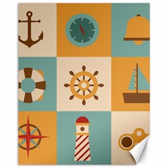 Nautical Elements Collection Canvas 11  X 14  by Vaneshart