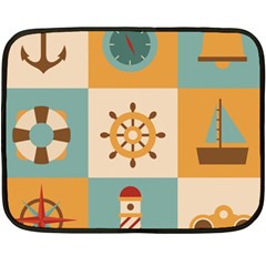 Nautical Elements Collection Double Sided Fleece Blanket (mini)  by Vaneshart