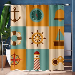 Nautical Elements Collection Shower Curtain 60  X 72  (medium)  by Vaneshart