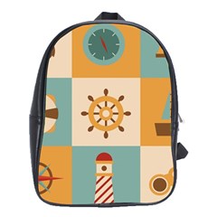 Nautical Elements Collection School Bag (xl) by Vaneshart