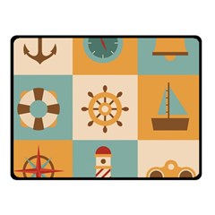 Nautical Elements Collection Double Sided Fleece Blanket (small)  by Vaneshart