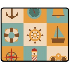 Nautical Elements Collection Double Sided Fleece Blanket (medium)  by Vaneshart