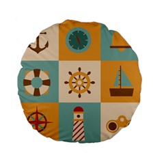 Nautical Elements Collection Standard 15  Premium Flano Round Cushions by Vaneshart