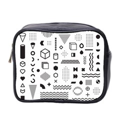 Pattern Hipster Abstract Form Geometric Line Variety Shapes Polkadots Fashion Style Seamless Mini Toiletries Bag (two Sides) by Vaneshart