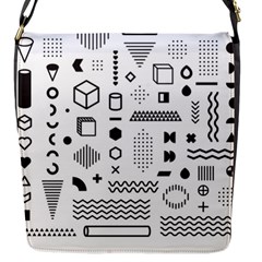 Pattern Hipster Abstract Form Geometric Line Variety Shapes Polkadots Fashion Style Seamless Flap Closure Messenger Bag (s) by Vaneshart