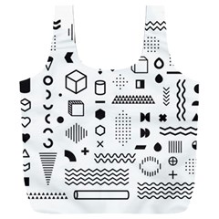 Pattern Hipster Abstract Form Geometric Line Variety Shapes Polkadots Fashion Style Seamless Full Print Recycle Bag (xxl) by Vaneshart