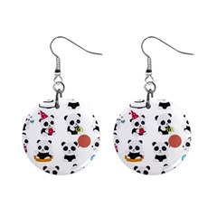 Playing Pandas Cartoons Mini Button Earrings by Vaneshart