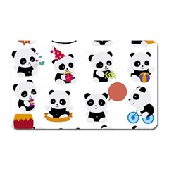 Playing Pandas Cartoons Magnet (rectangular) by Vaneshart