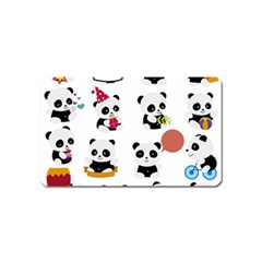 Playing Pandas Cartoons Magnet (name Card) by Vaneshart