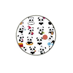 Playing Pandas Cartoons Hat Clip Ball Marker (4 Pack) by Vaneshart