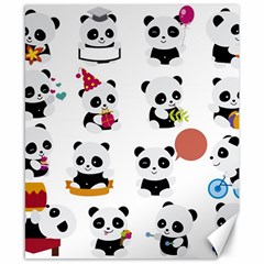 Playing Pandas Cartoons Canvas 8  X 10  by Vaneshart