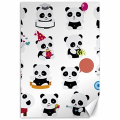 Playing Pandas Cartoons Canvas 12  X 18  by Vaneshart