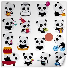 Playing Pandas Cartoons Canvas 20  X 20  by Vaneshart