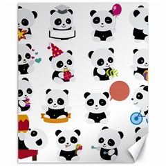 Playing Pandas Cartoons Canvas 11  X 14  by Vaneshart