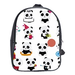 Playing Pandas Cartoons School Bag (large) by Vaneshart