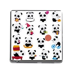 Playing Pandas Cartoons Memory Card Reader (square 5 Slot) by Vaneshart