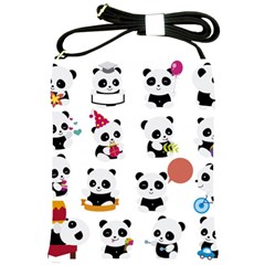 Playing Pandas Cartoons Shoulder Sling Bag by Vaneshart