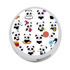 Playing Pandas Cartoons 4-port Usb Hub (one Side) by Vaneshart