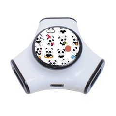 Playing Pandas Cartoons 3-port Usb Hub by Vaneshart