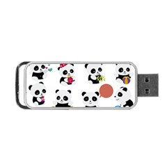 Playing Pandas Cartoons Portable Usb Flash (one Side) by Vaneshart