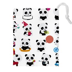 Playing Pandas Cartoons Drawstring Pouch (5xl)