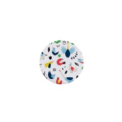 Vector Set Isolates With Cute Birds Scandinavian Style 1  Mini Buttons