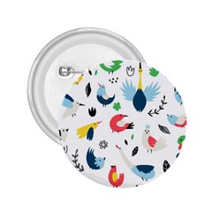 Vector Set Isolates With Cute Birds Scandinavian Style 2 25  Buttons by Vaneshart