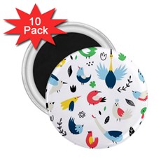 Vector Set Isolates With Cute Birds Scandinavian Style 2 25  Magnets (10 Pack)  by Vaneshart