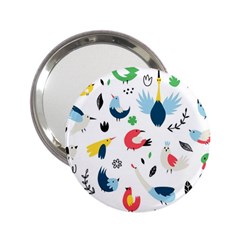 Vector Set Isolates With Cute Birds Scandinavian Style 2.25  Handbag Mirrors