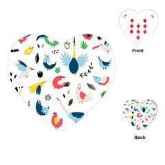 Vector Set Isolates With Cute Birds Scandinavian Style Playing Cards Single Design (Heart)