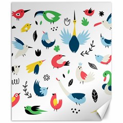 Vector Set Isolates With Cute Birds Scandinavian Style Canvas 8  x 10 