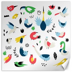 Vector Set Isolates With Cute Birds Scandinavian Style Canvas 12  x 12 